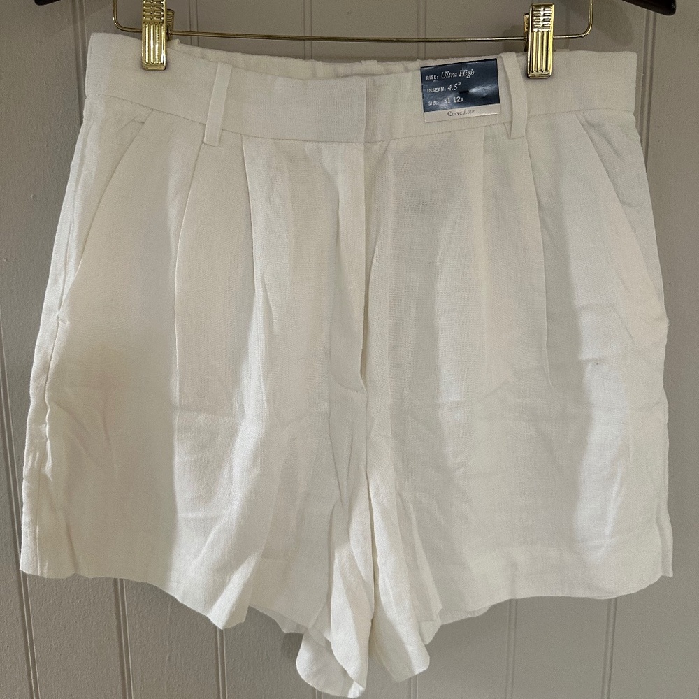 Abercrombie & Fitch White Linen Shorts